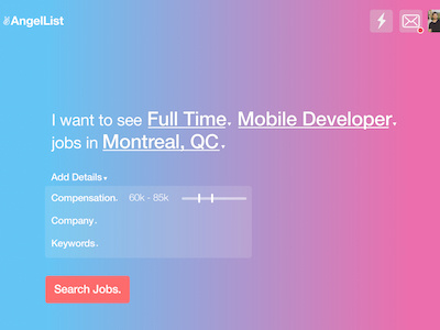 Angellist Jobs Re-Imagined angellist design interface jobs uiux