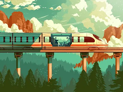 Appleberg Mountains adventure art design digital graphic illustration landscape mountains nature scenery travel