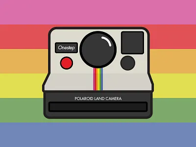 Polaroid Onestep camera film flat design gay onestep polaroid rainbow
