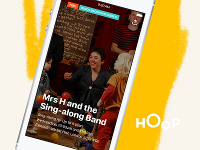 Hoop What's On Tomorrow activity android app band event hoop ios kids mobile poster scribble sing