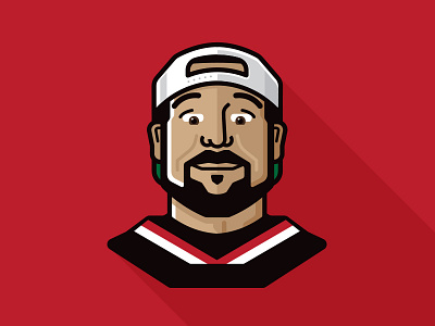 Kevin Smith Illustration beard comics custom design geek hat hockey illustration jersey nerd portrait wacom