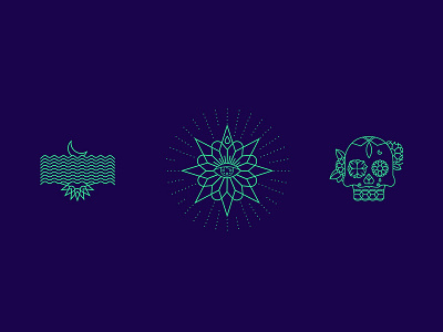 Illustration day of the dead eye flowers mexican moon outline sugarskull sun vector