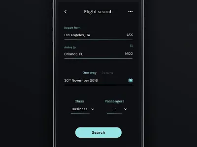 Flight Search - Daily UI #68 custom dailyui flight search