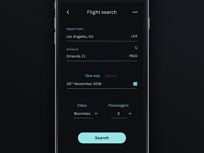 Flight Search - Daily UI #68 custom dailyui flight search