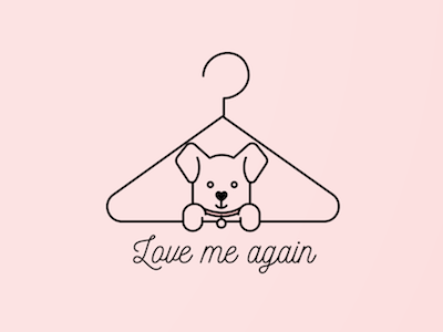 Love me again logo adoption branding dog logo mexico pet rescue