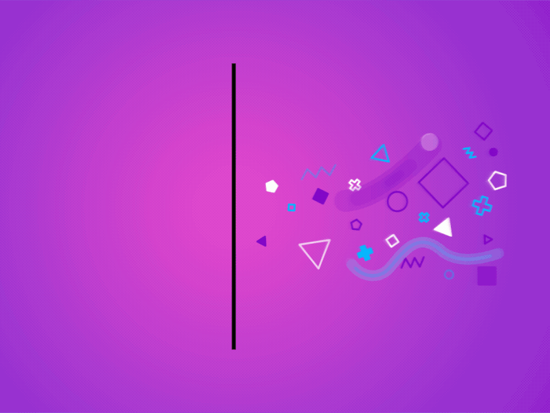 Mind Blown 2d animation colour explosion head shapes