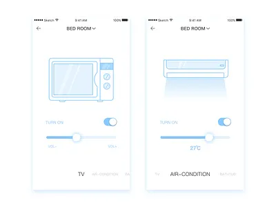 Daily Exercise — Smart home 2 air condition bedroom ios smart home tv ui volume