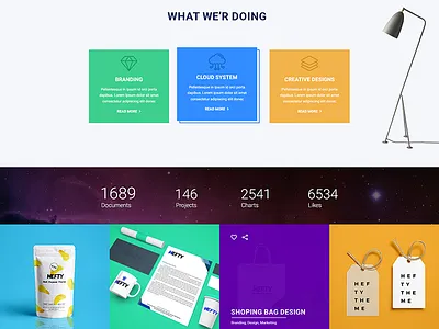 Concept of service box & portfolio creative envato multipurpose theme wordpress