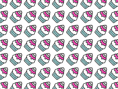 Cupcake Pattern cupcake icon magenta pattern repeating teal