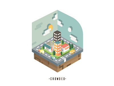 Crowded flatdesign illustration isometric vector