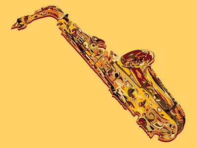 Just The Sax instrument jazz music orange red vector yellow