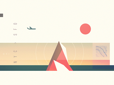 ✈ abstract future illustration minimal ticket