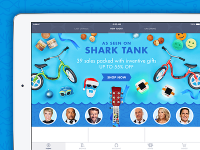 Shark Tank Treatment holiday homepage shark