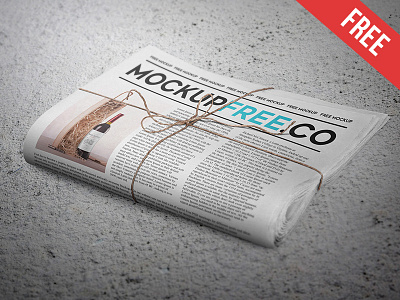 Newspaper / Newsletter Free PSD Mockup adverts concrete daily free mockup mockups news newspaper paper product rope