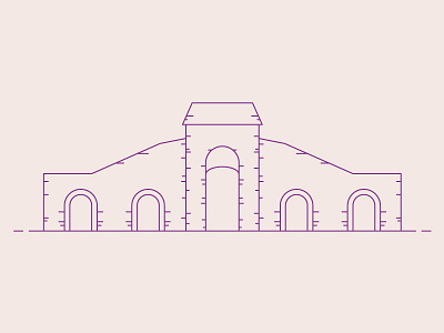 Porta Romana, Florence building city design flat house icon italy line stroke ui ux vector