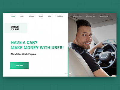 Uber Club hero landing landing page site web webdesign website website design