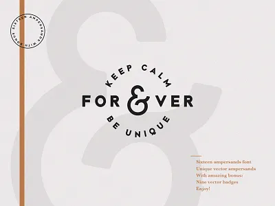 Ampersand Badge ampersand badge branding creative market font lettering set simple symbols type typeface typography
