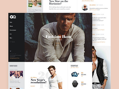 GQ Redesign Concept concept fashion gq redesign ui webdesign