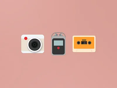 Desktop Icons : Leica, Recording & Music camera clean desktop flat icon music recording retro vintage