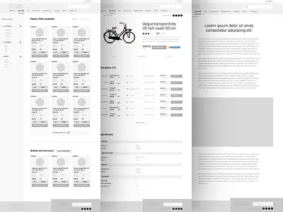 Wireframesss bikes comparison concept design interaction new project ux website