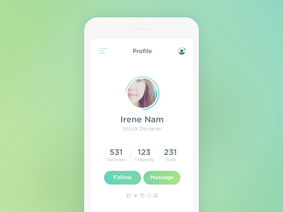 Daily UI #006 User Profile 006 app dailyui mobile profile ui user ux