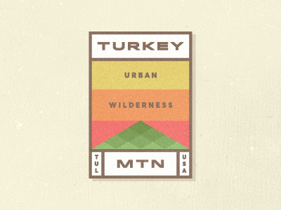 Turkey Mountain grid oklahoma patch retro simple sticker sunset tulsa turkey mountain urban vintage wilderness