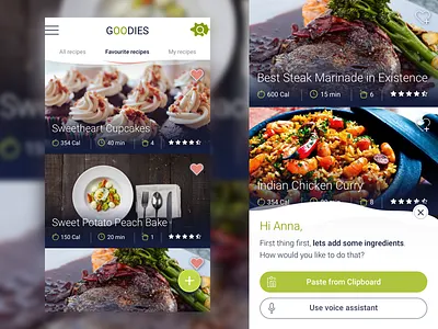 Food App add app big image concept food mobile popup