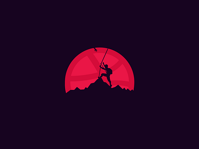 Dribbble Hand color creative dark design help mountain poster