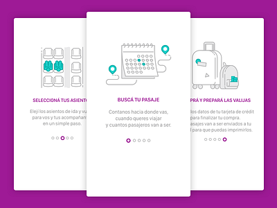 Onboarding bus calendar icons illustrations onboarding seats suitcase tickets travel