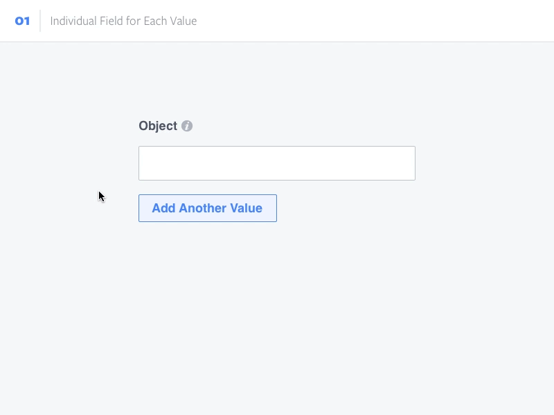 Handling multiple values for an object in a form form form field input interaction principle tag textarea token ui ux