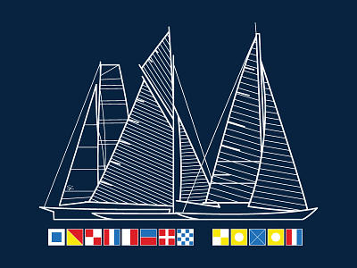 Regatta boats clean logo ocean preppy regatta sea ships vector