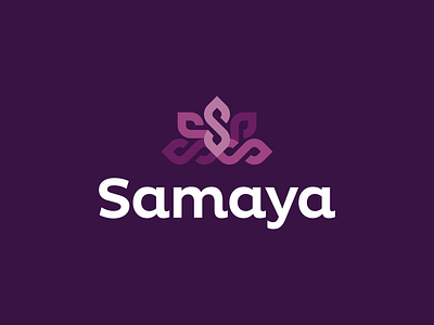 Samaya Logo Design brand branding design finance flower icon identity logo lotus nature purple s