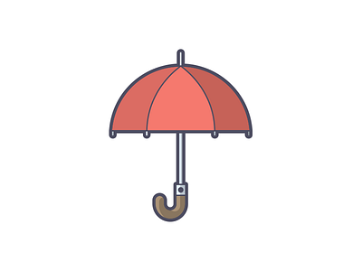 Rainy Days icon illustration line art rain umbrella wet