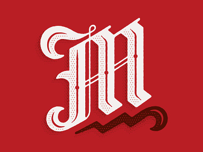 Blackletter M blackletter christmas gothic lightning logo m metallica monogram red script texture