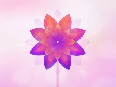 Just bloom! colorful designer flower gradient logo logotype vector