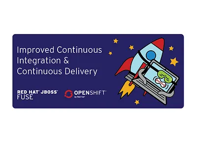 JBoss Fuse Sticker computer cute hat illustration kawaii red rocket software space stars sticker