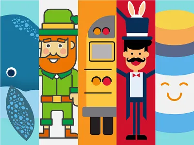 50 ILLUSTRATION COLLECTION bubbles bunny collection gymboree illustration leprechaun magician rabbit school bus whale