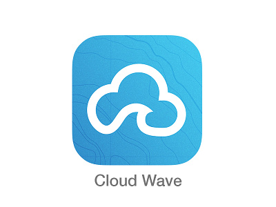 Cloud Wave App Icon app cloud dark design dial emblem icon logo round wave