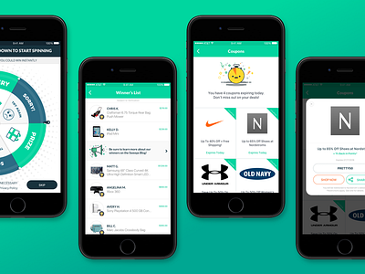 Sears Win It App for iOS & Android android app design development ios material design ui ux