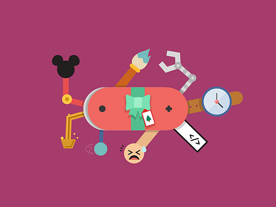 Super8 - November animation design disney illustration survival swiss army knife time management tools vector
