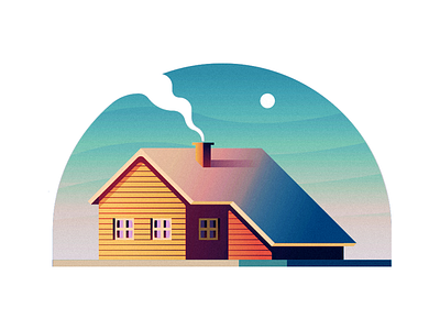 housecolors design dream exploration illustration landscape night sky slick sunrise sunset vector water