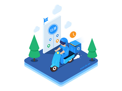 Isometric Style blue eleme icon