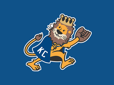 The Runnin' King baseball kansas city lion logo mlb retro royals sports throwback