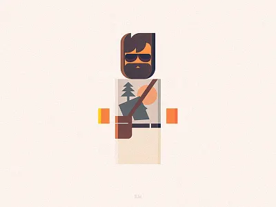 Alan alan anybuddy beard character design flat geometric hangover minimal
