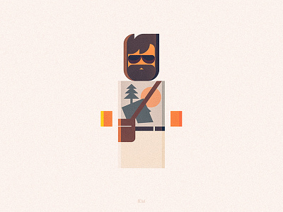 Alan alan anybuddy beard character design flat geometric hangover minimal