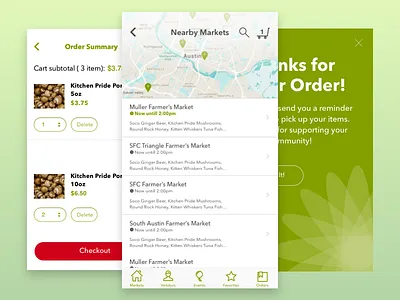 Farmers Market Purchasing Experience ecommerce maps mobile sketch ui