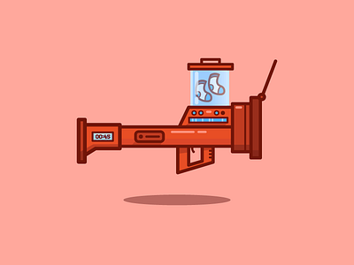 #001 Laund-cher cool dribbble gradient gun illustration laundry new odd red simple