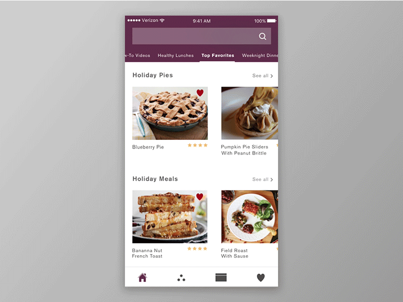iOS Recipe Prototype animation app food gif mobile motion sketch ui ux
