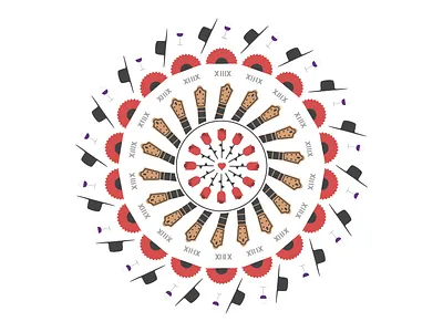 Flamenco card clean color cute flat geometric graphic design illustration