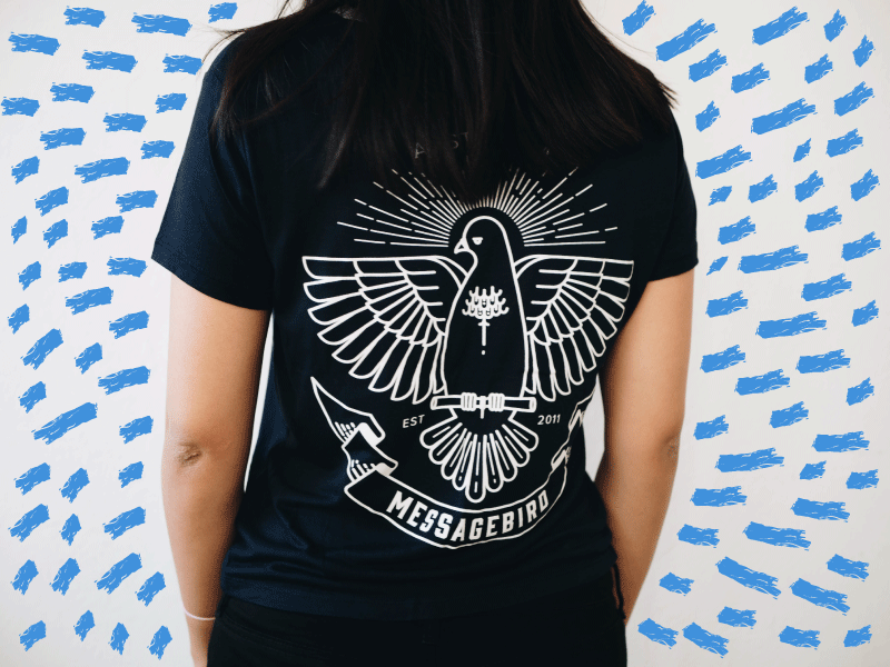 New shirts! amsterdam bird lines message messagebird shirt sms t vector